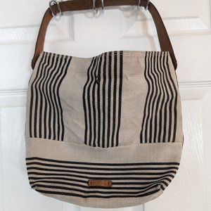 Fossil Maya Hobo Neutral & Stripped Shoulder Bag